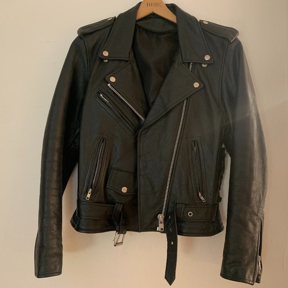 Black Leather Women's Moto Jacket